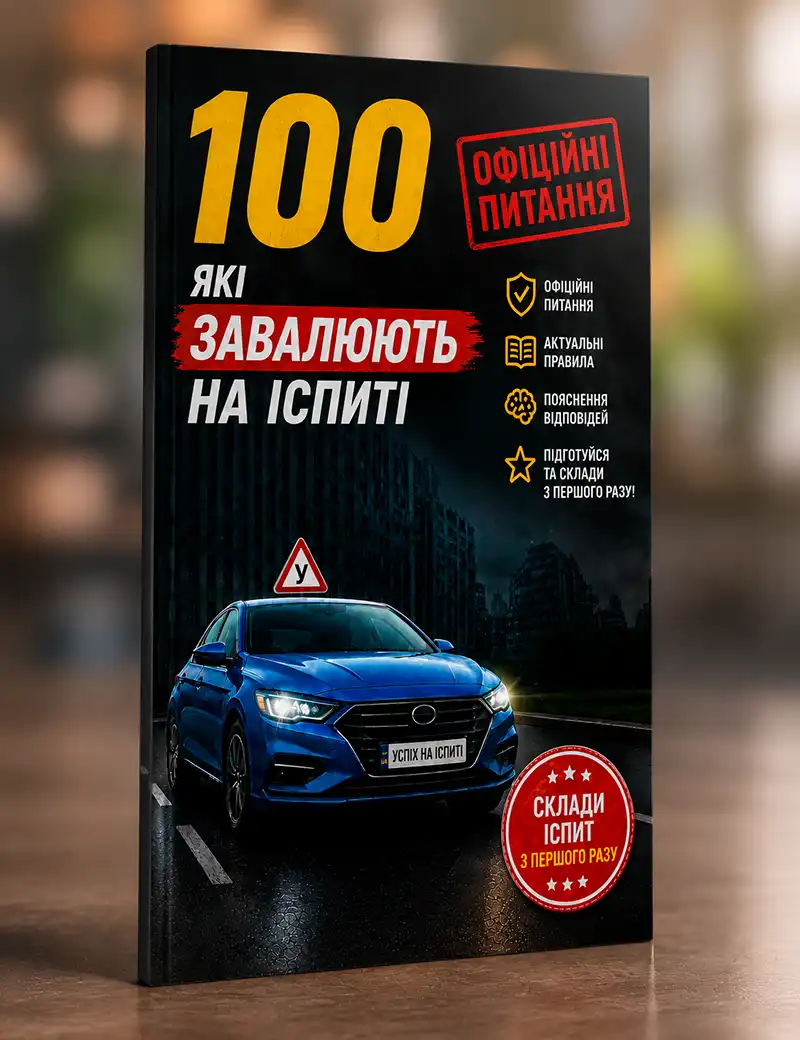 Обкладинка книги 100 найскладніших білетів ПДР