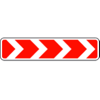 Дорожній знак 1.4.1 — Напрямок повороту праворуч