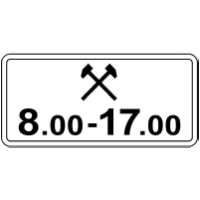 Дорожній знак 7.4.6 — Час дії (робочі дні + години)